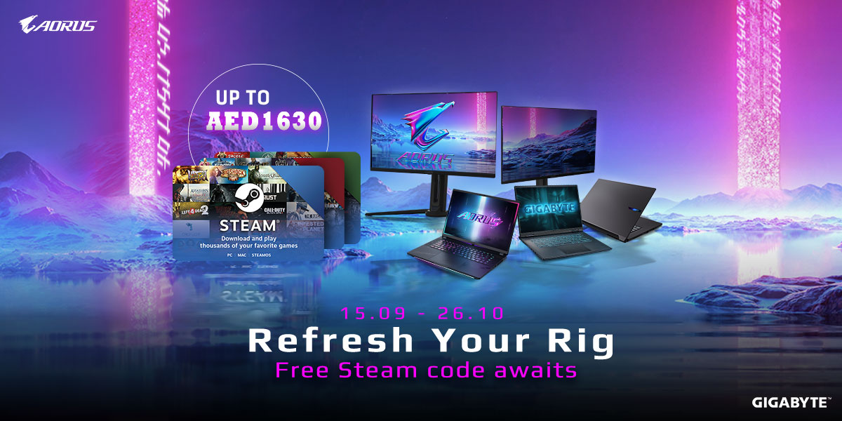 Refresh Your Rig -Buy eligible GIGABYTE products and redeem free Steam code reward