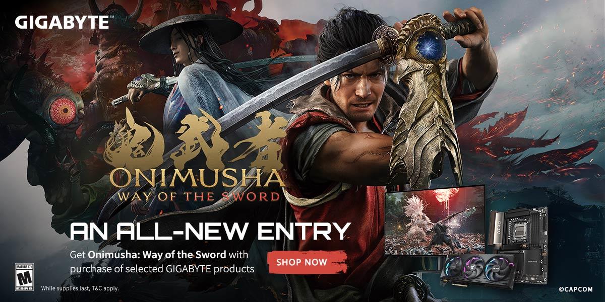 Buy 1x Eligible GIGABYTE products to get a Onimusha: Way of the Sword game code, worth US$69.99